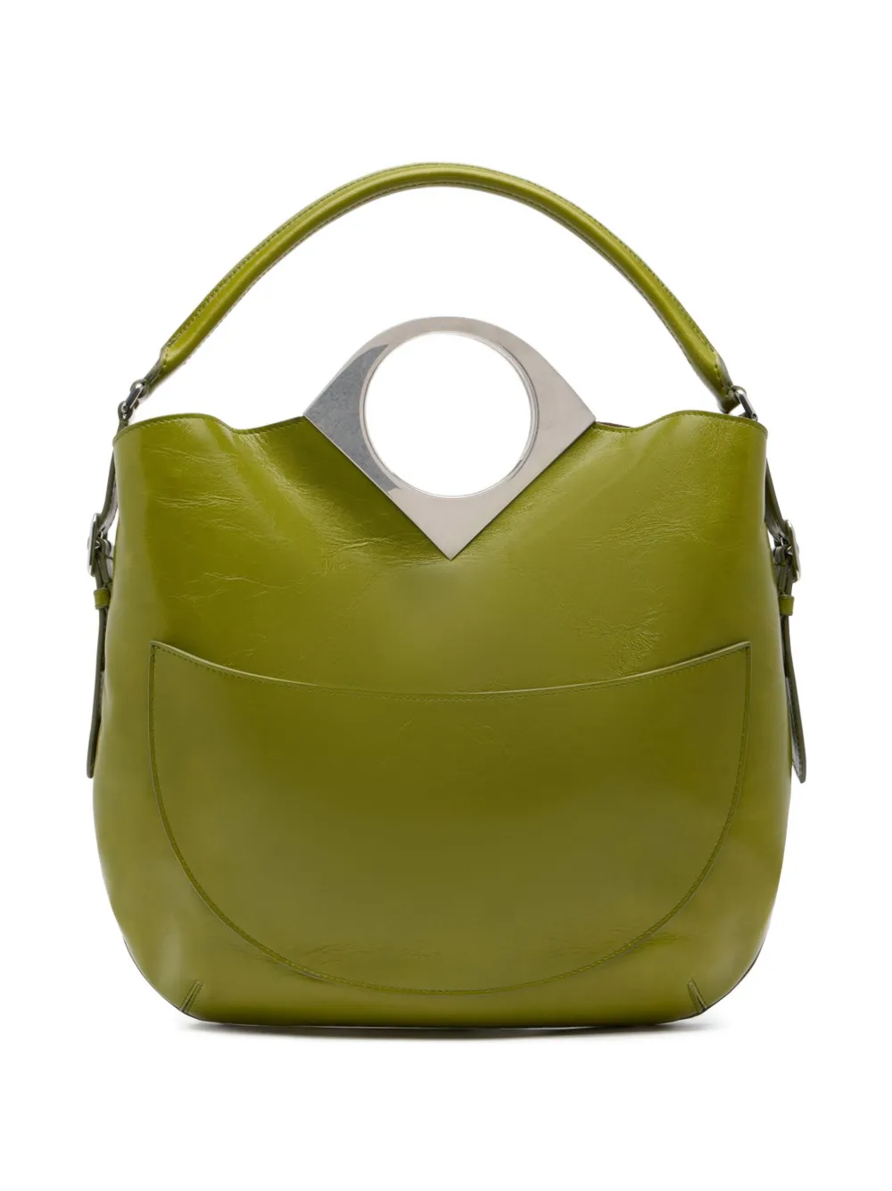 Bally Anni leren schoudertas met geometrisch detail - Groen