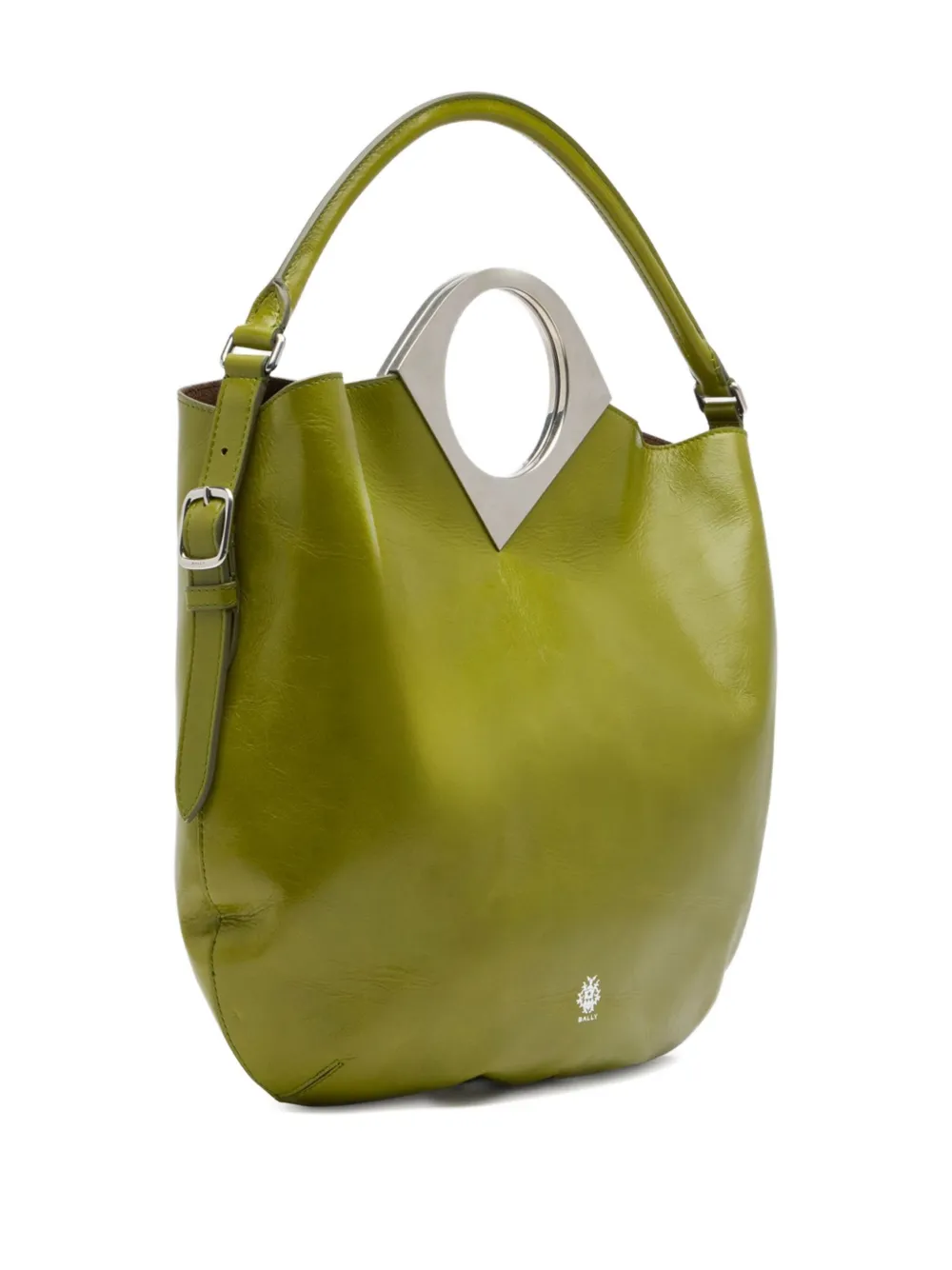 Bally Anni leren schoudertas met geometrisch detail Groen