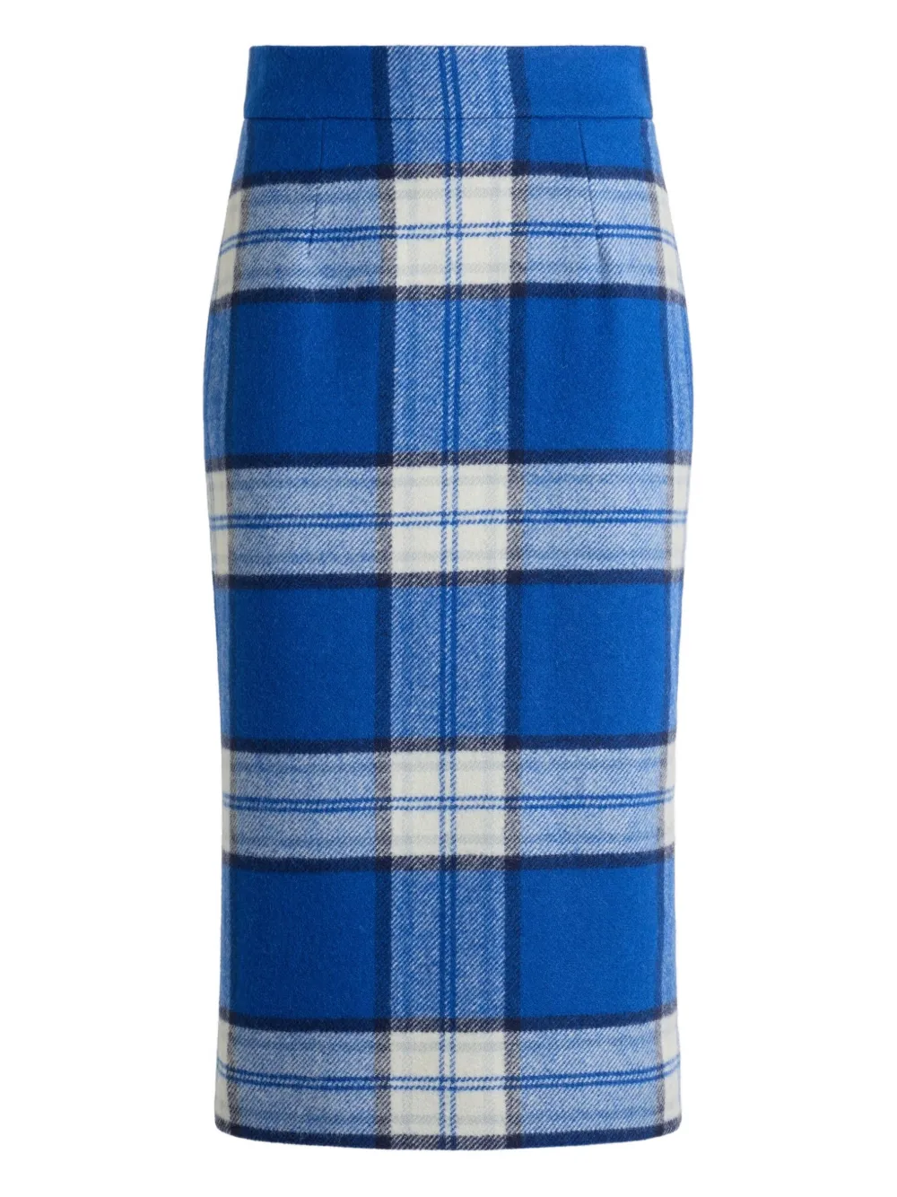Bally Check-motif Midi Skirt In Blue