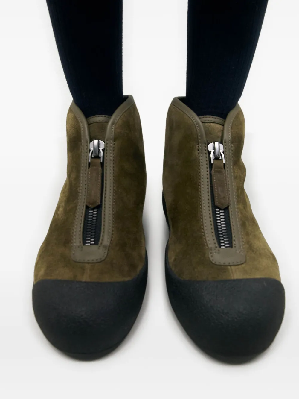 Bally Suède laarzen met rits Groen