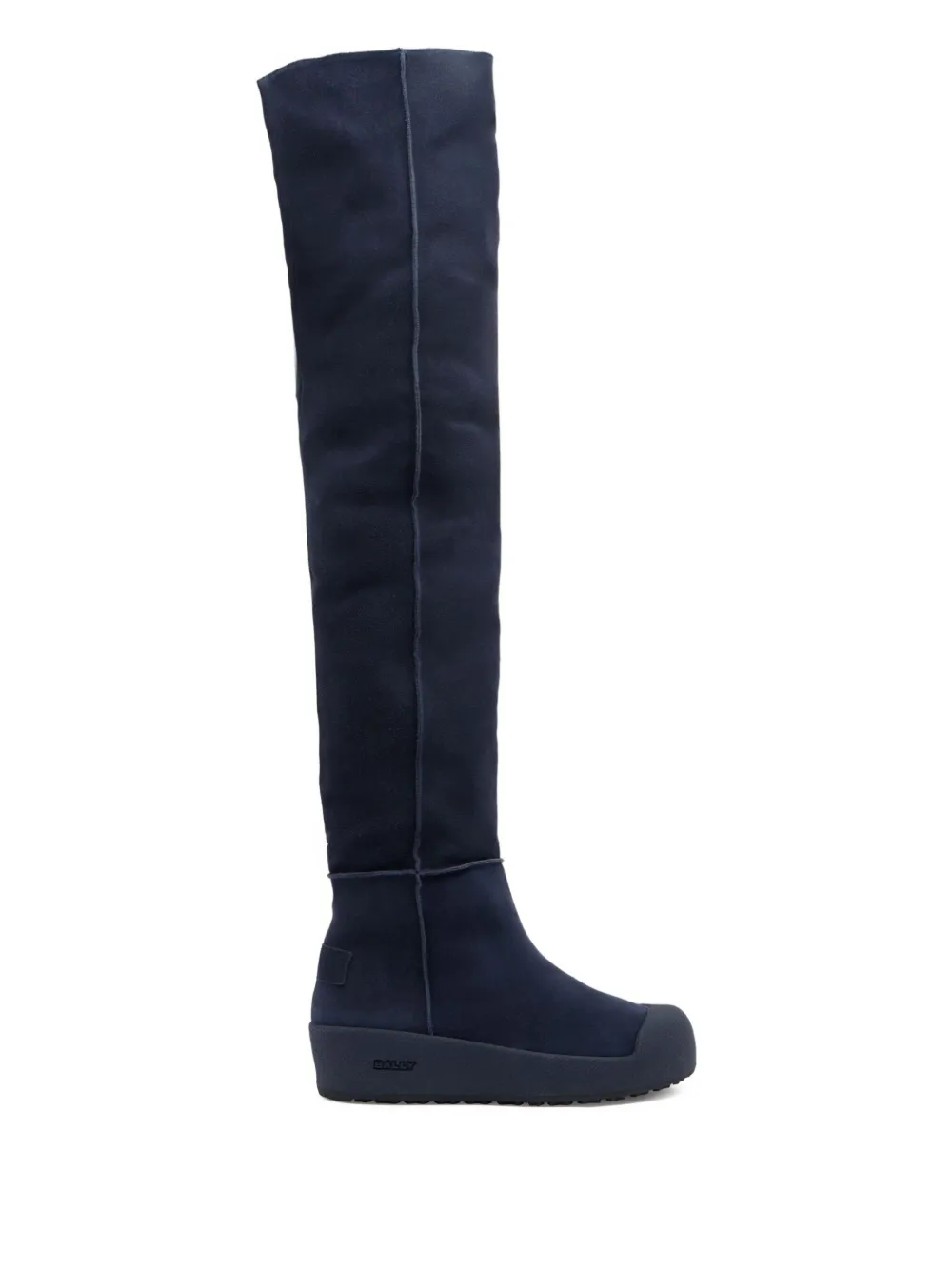 Bally Over-the-knee Suede Boots In Blue