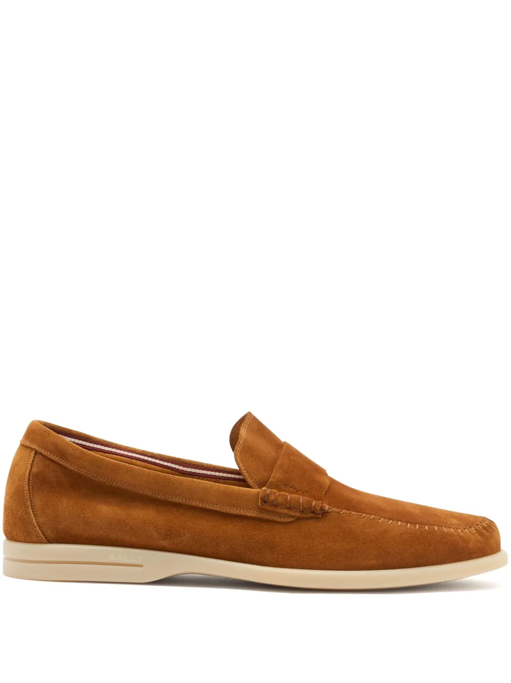 Bally gathered stitching switz moc loafers | Brown | Image 1
