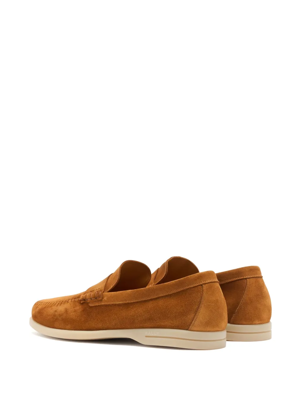 Bally Switz loafers met gesmockt detail en stiksels Bruin