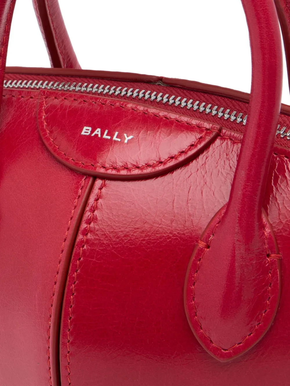 Bally Belle Leather Mini Bag In Red