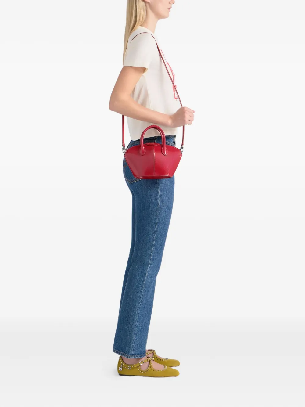 Bally Belle Leather Mini Bag In Red