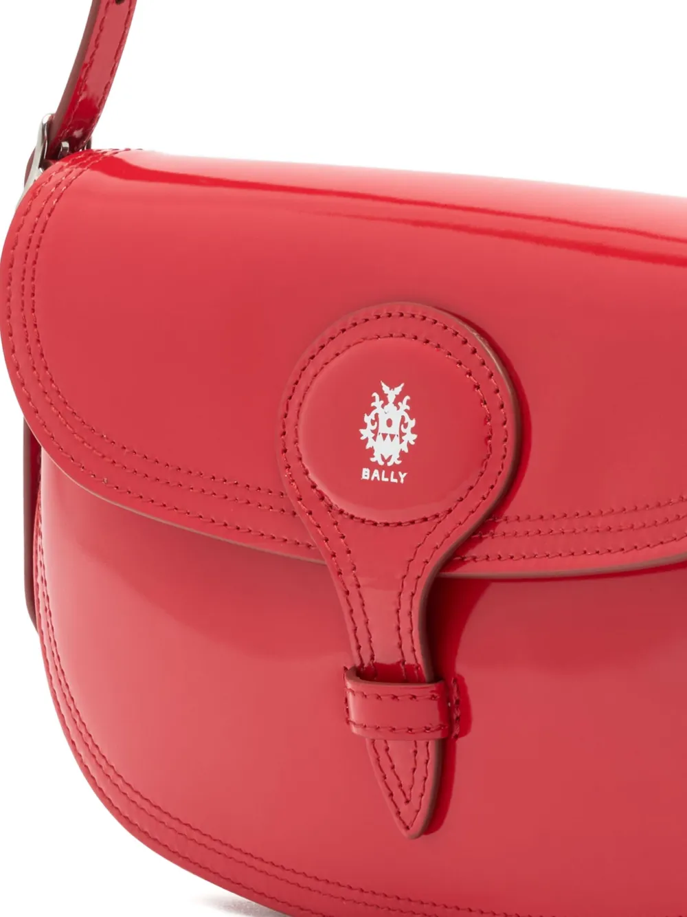Bally Small Studded-handle Shoulder Bag In Red