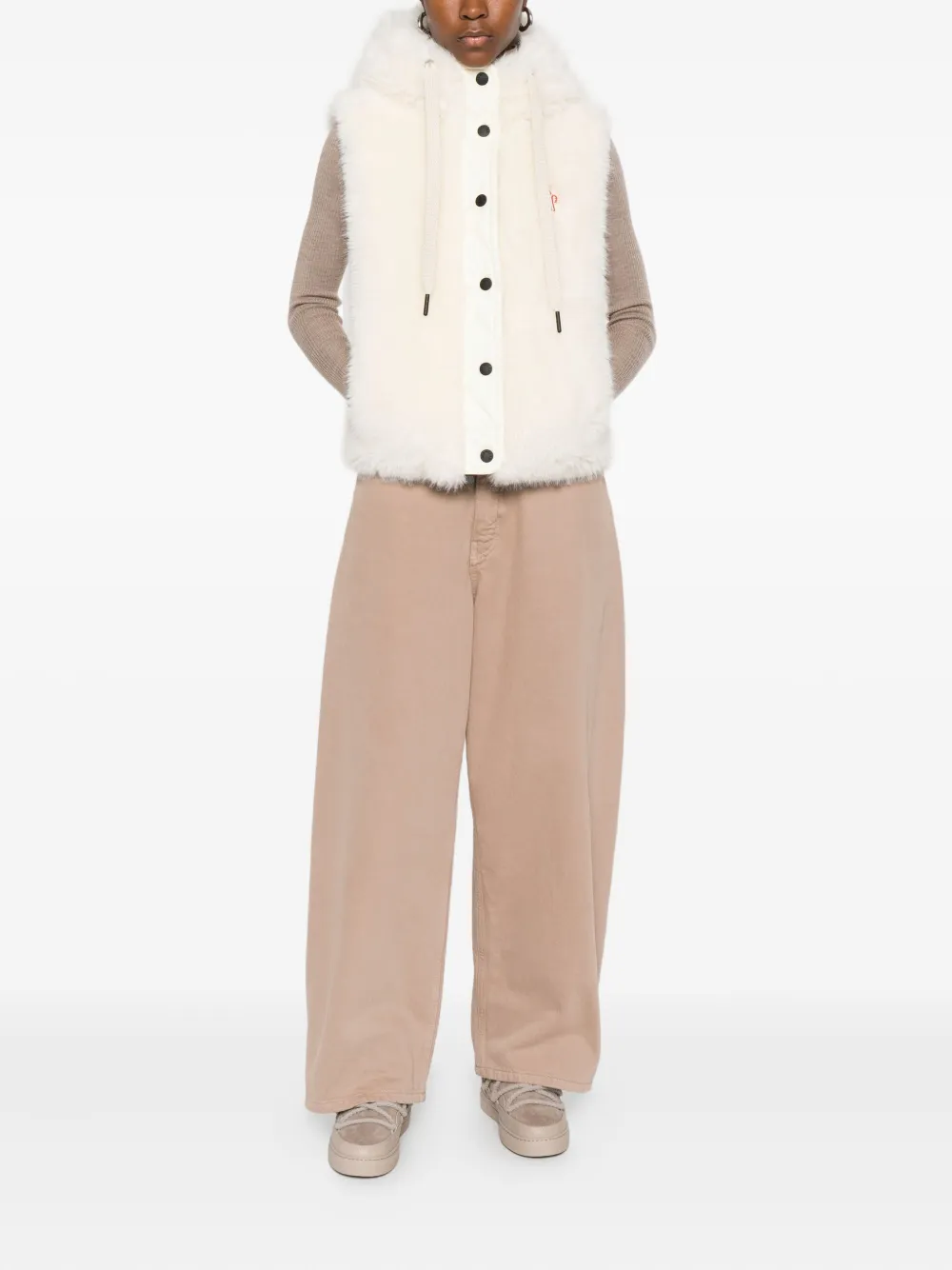 Moncler Grenoble Arve Down Vest In Neutral