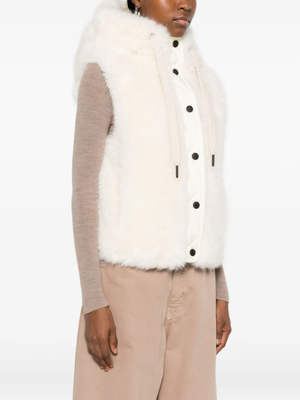 Moncler Grenoble Arve Down Vest In Neutral