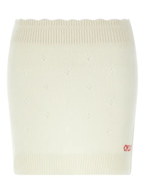 Chloé falda corta tejida con logo en jacquard