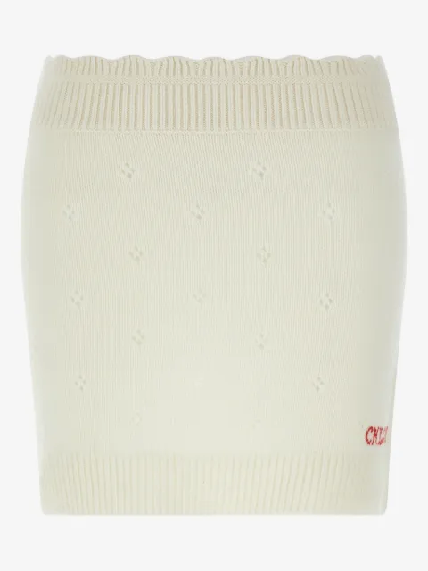 Chloé jacquard-logo knitted mini skirt
