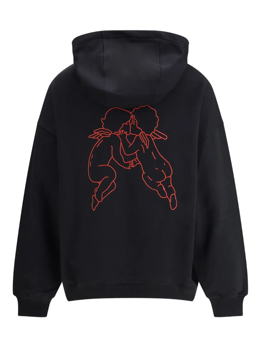 Fiorucci kissing angels love print hoodie - Zwart