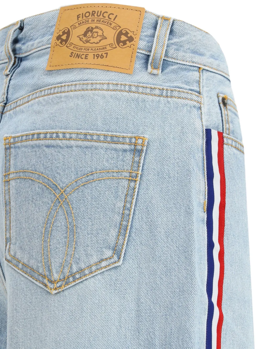 Fiorucci Baggy jeans met streep Blauw