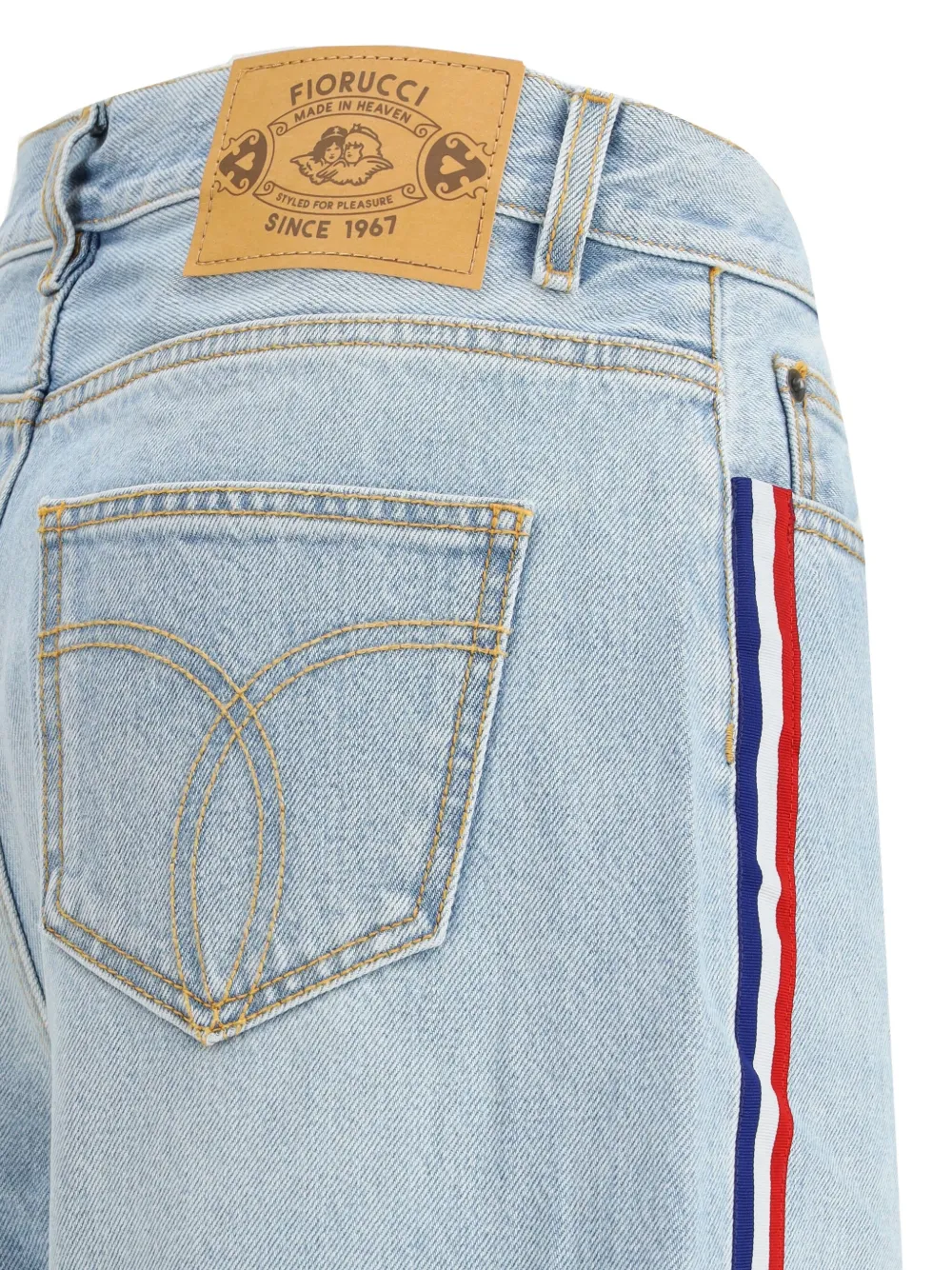 Fiorucci Baggy jeans met streep Blauw