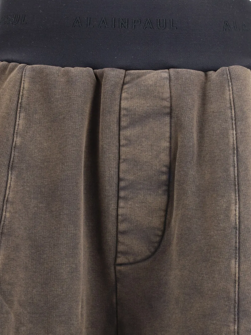 Alainpaul Knee Shape Sweatpants In Brown