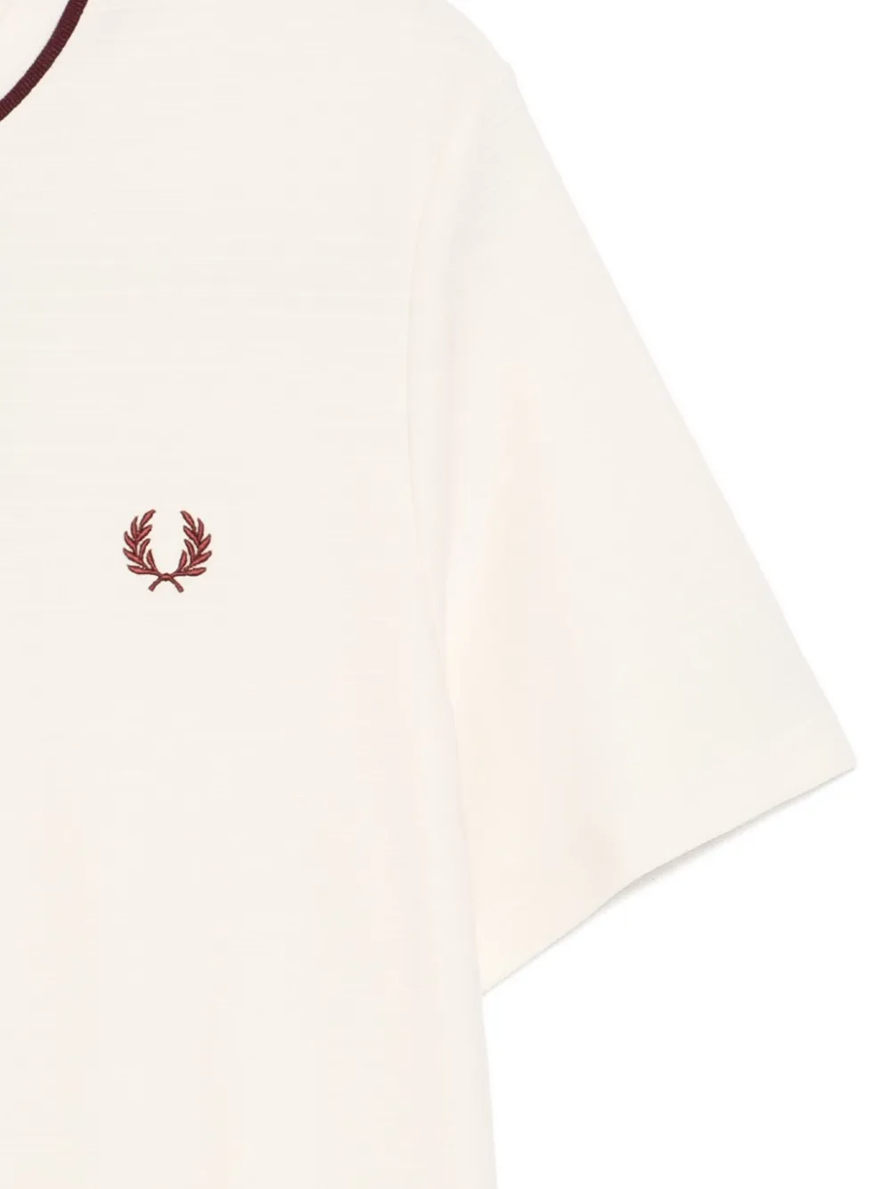 Fred Perry Logo-embroidered T-shirt In Neutral