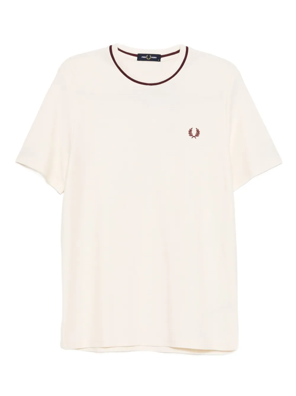 Fred Perry Logo-embroidered T-shirt In Neutral