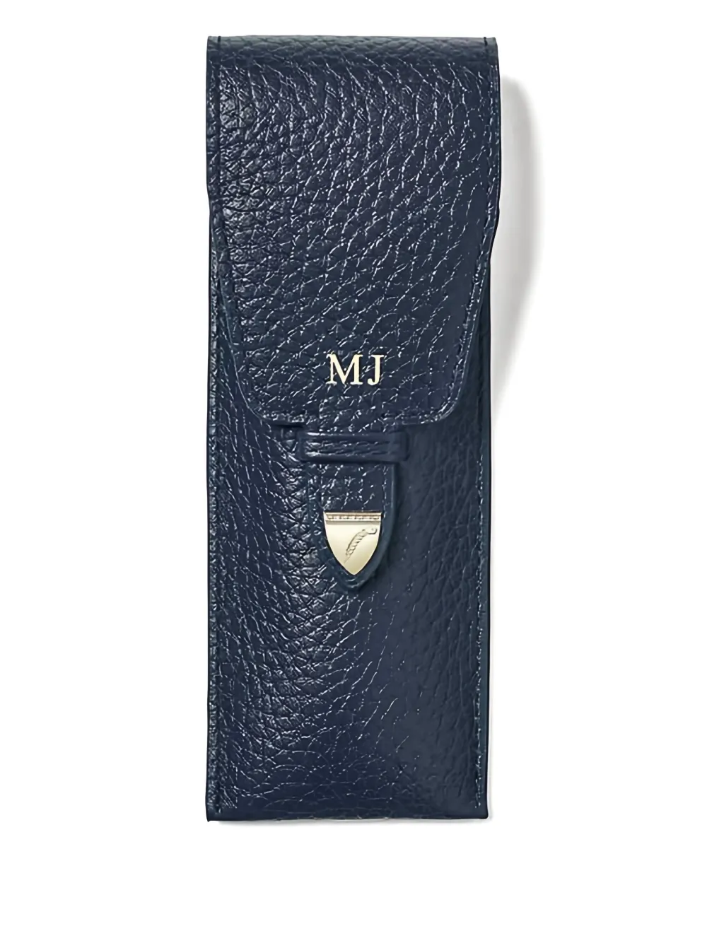 Aspinal Of London textured flap pen case (16cm x 3.8cm) | Blue | Image 1