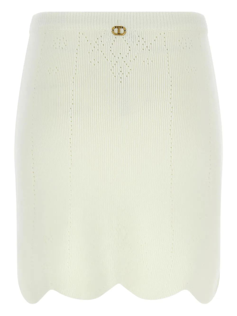 TWINSET pointelle-detail mini skirt - Toni neutri