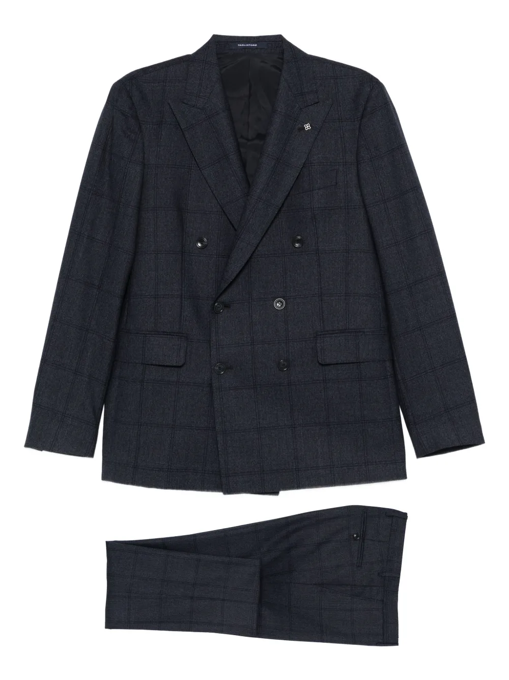 Tagliatore checked double-breasted suit | Blue | Image 1