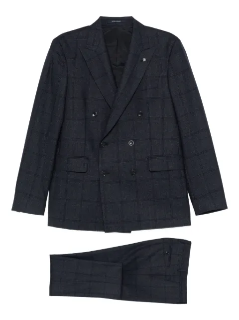 Tagliatore checked double-breasted suit