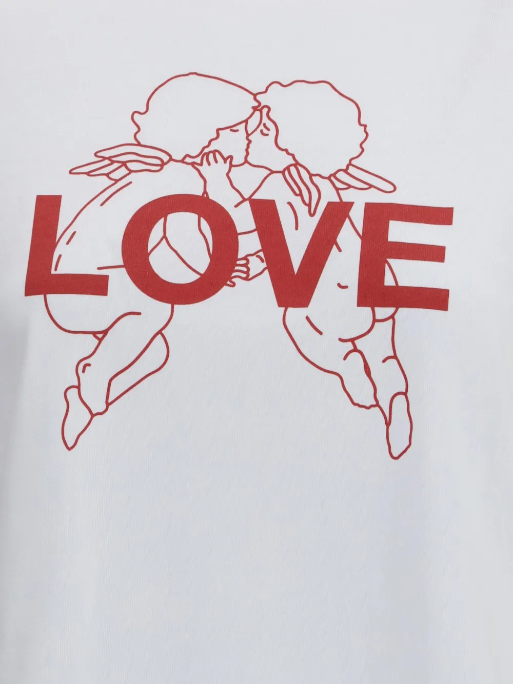 Fiorucci Kissing Angels Love Print T-shirt In White
