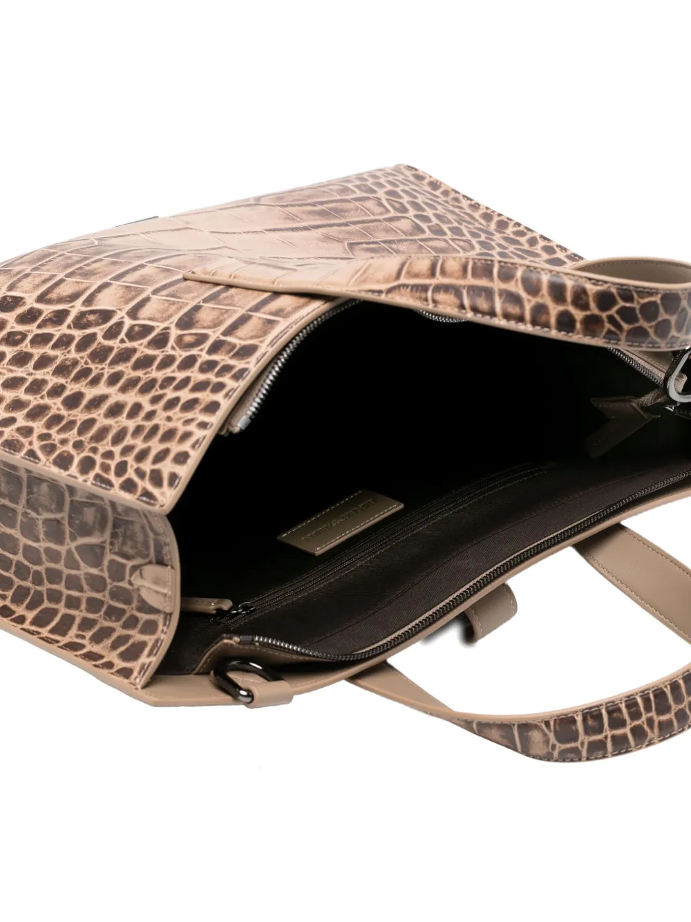 Emporio Armani Shopper met krokodillen-reliëf Beige