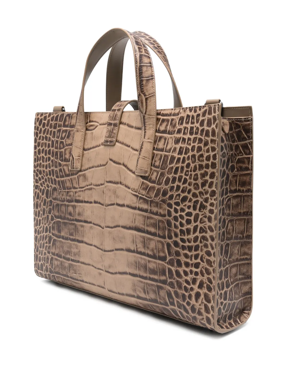 Emporio Armani Shopper met krokodillen-reliëf Beige