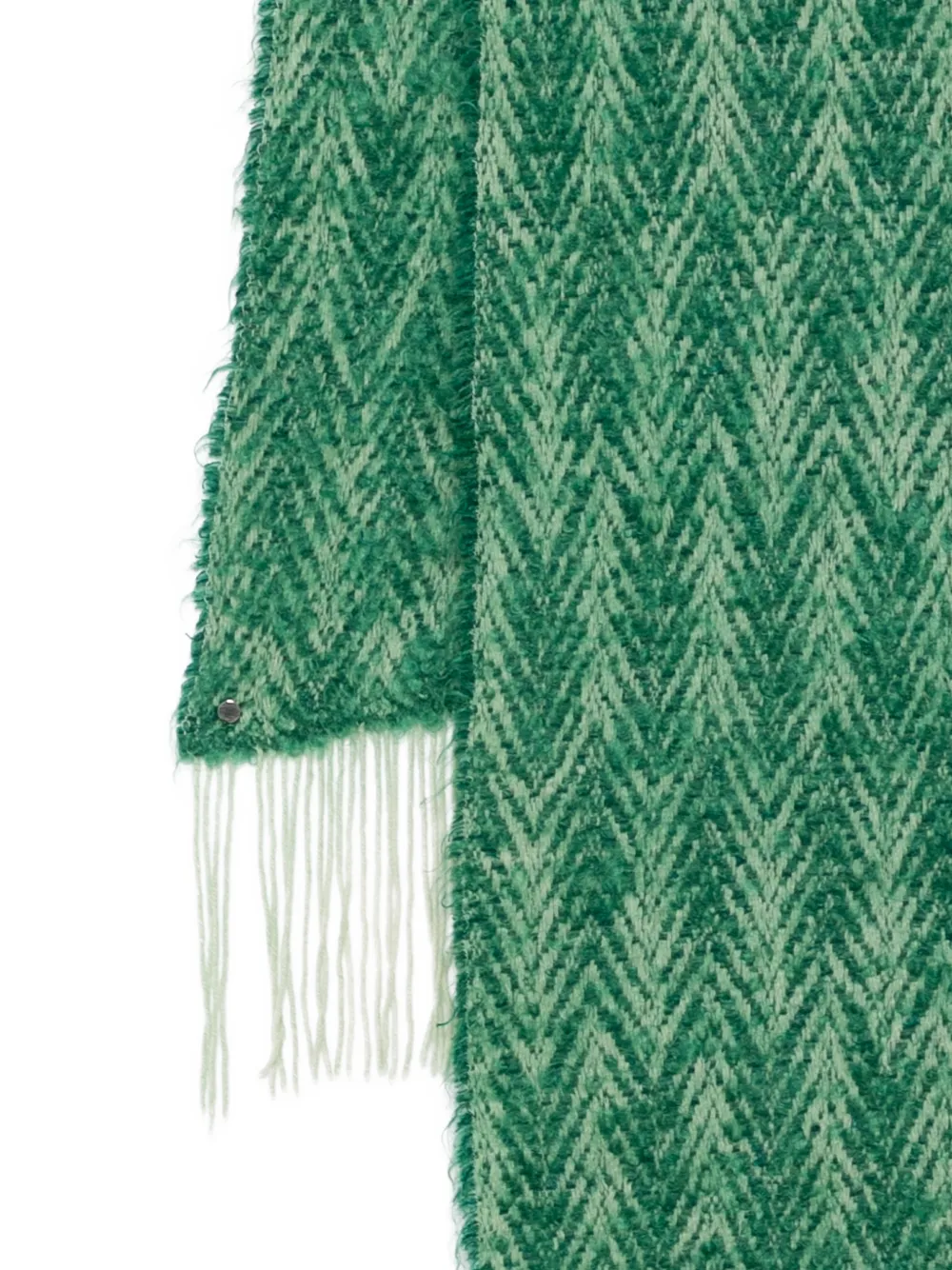 Pre-owned Dries Van Noten 2010s Herringbone Scarf In Green