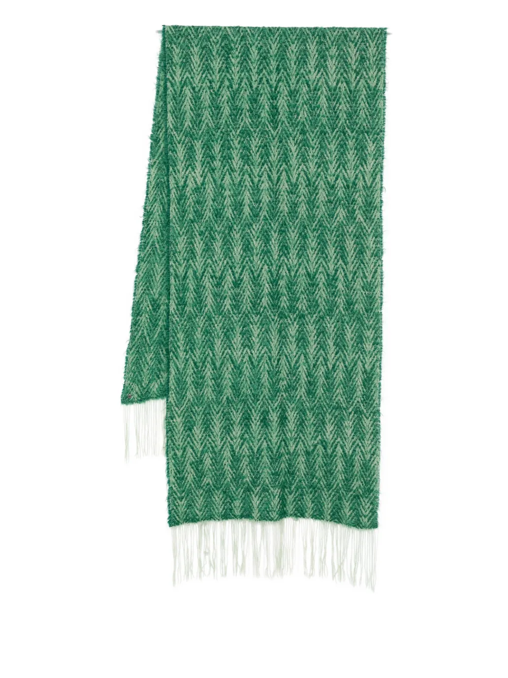 Pre-owned Dries Van Noten 2010s Herringbone Scarf In Green