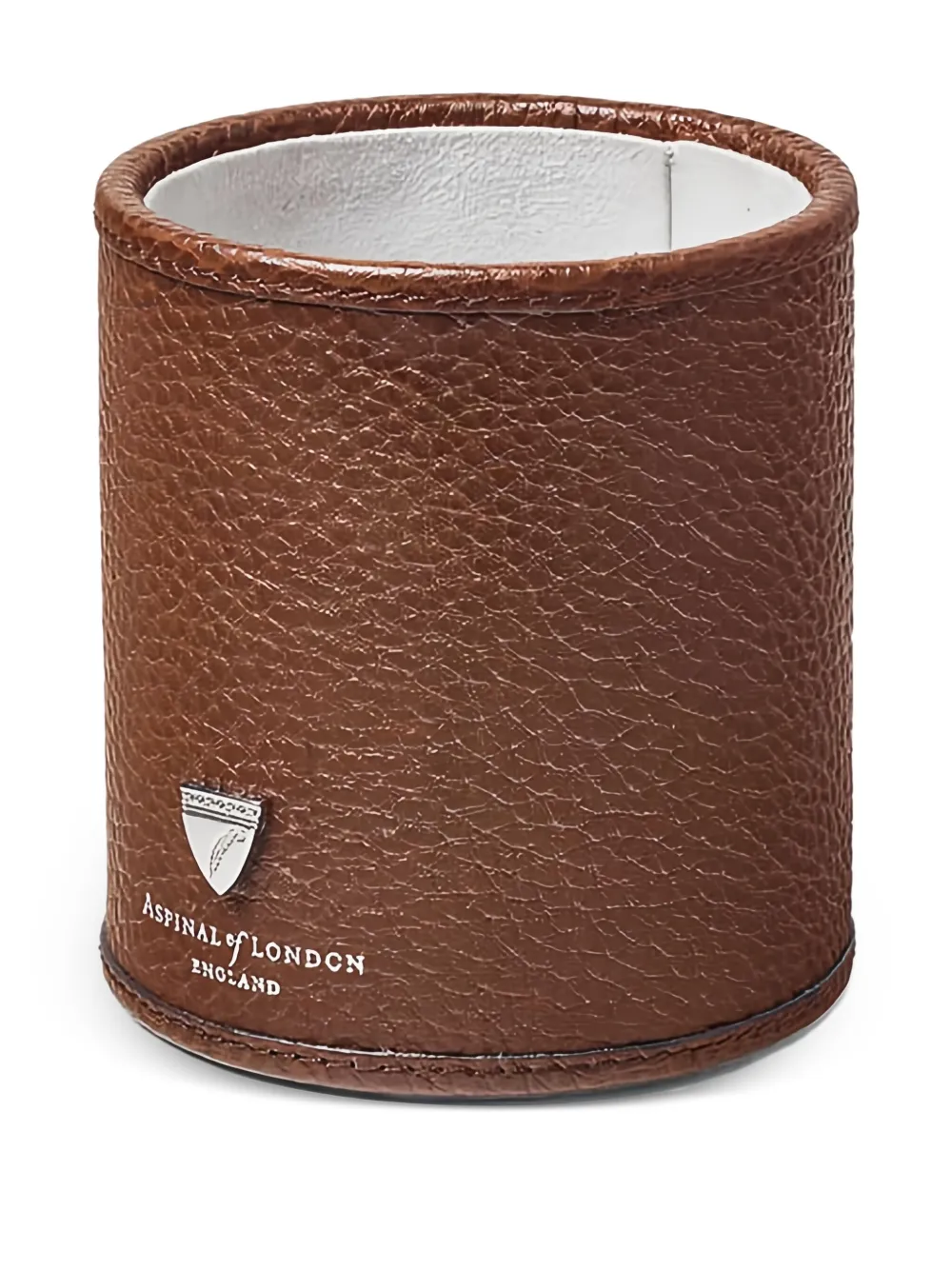 Aspinal Of London Round Pen Pot (10.2cm X 9.1cm) In Brown
