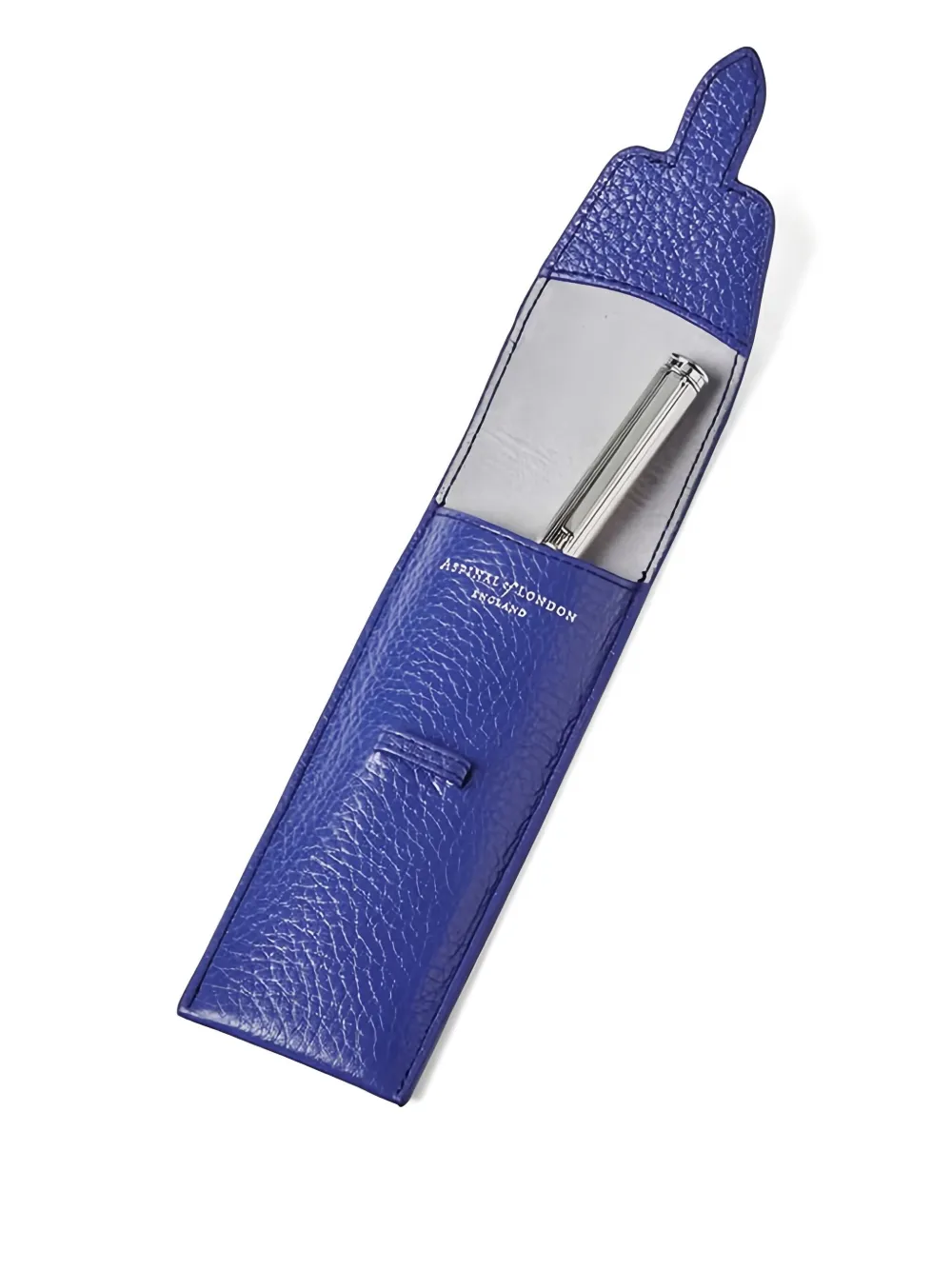 Aspinal Of London Textured Pen Case (16cm X 3.8cm) In Blue