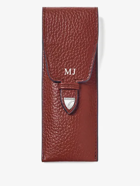 Aspinal Of London textured flap pen case (16cm x 3.8cm)