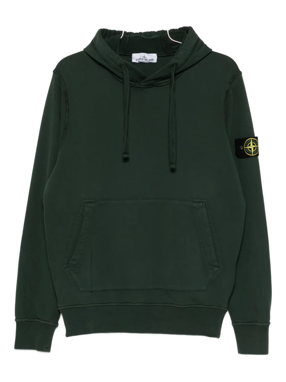 Stone Island Regular-fit Hooded Sweatshirt With Pouch Pocket In Green