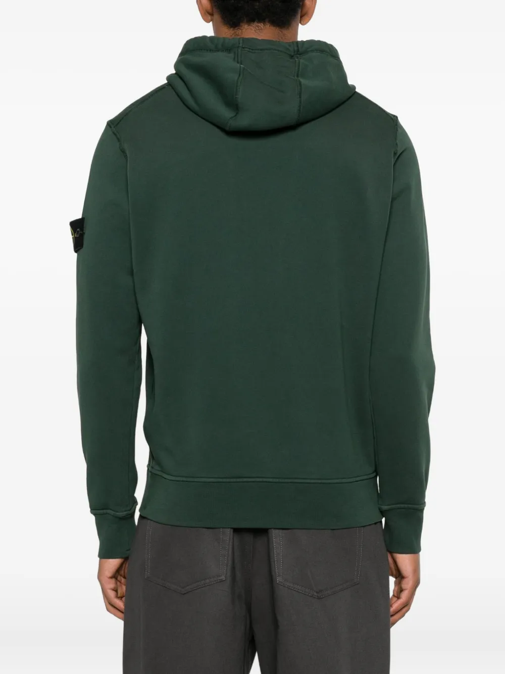 Stone Island Regular-fit Hooded Sweatshirt With Pouch Pocket In Green