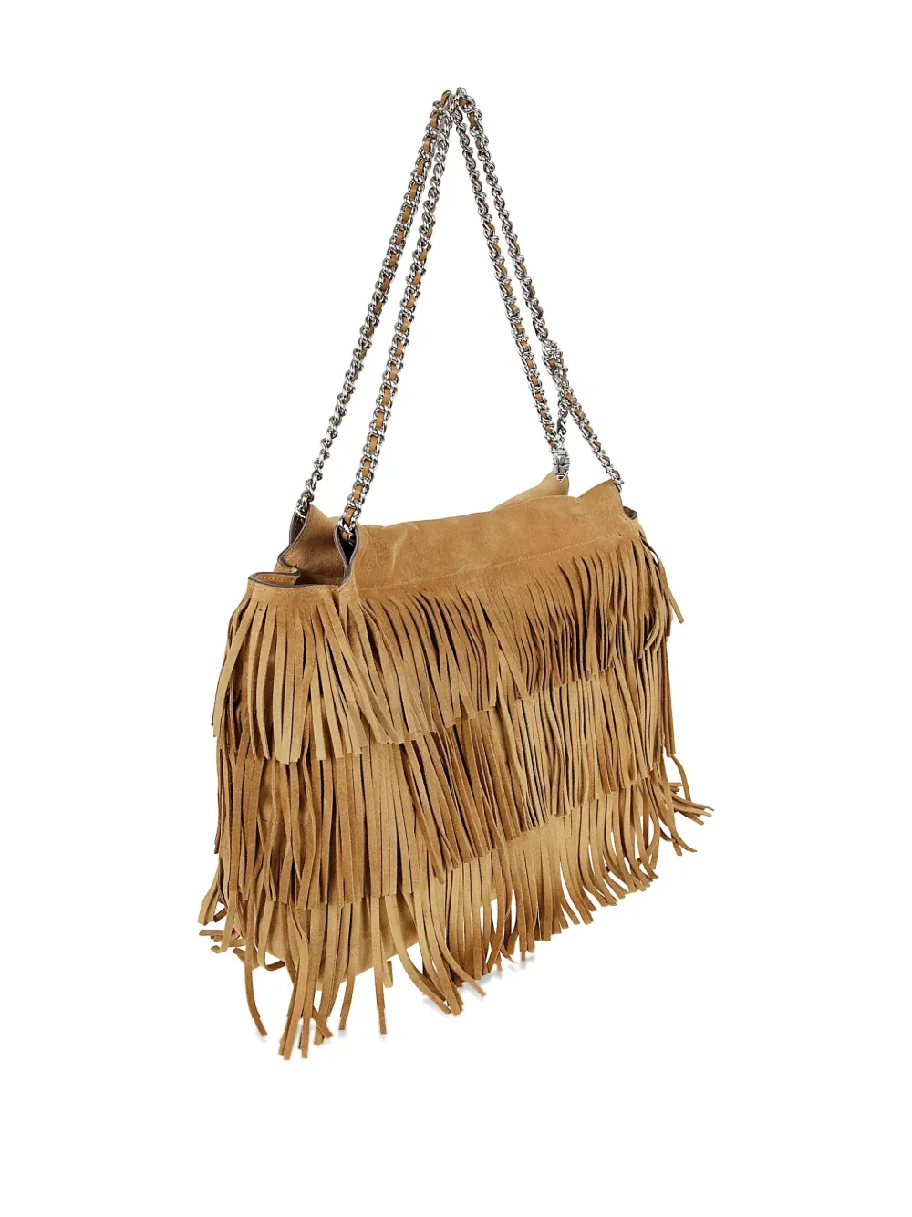 Tory Burch Fleming Fringed Tote Bag In Brown