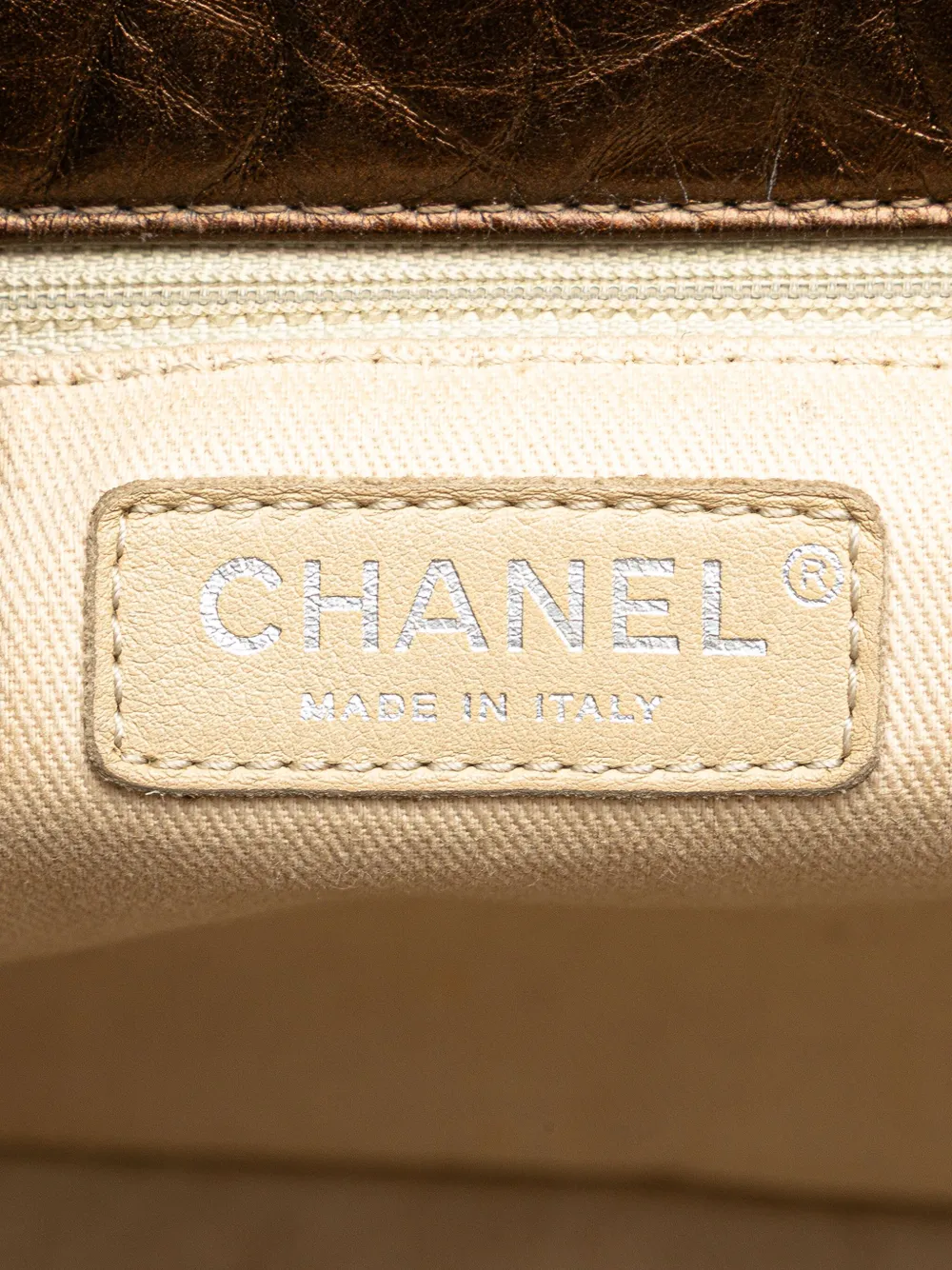 Pre-owned Chanel 2010-2011 Reissue 2.55 Quilted Metallic Aged Calfskin Tote Bag In Brown