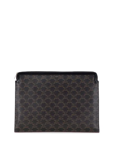 Celine Pre-Owned 2019 Large Triomphe Coated Canvas clutch bag