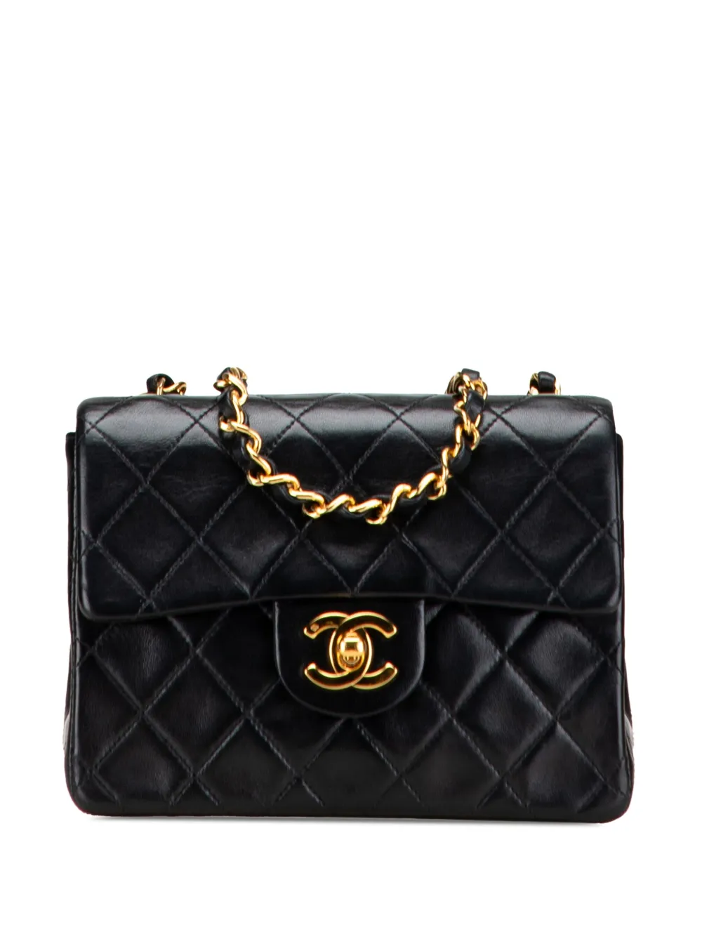 CHANEL Pre-Owned 1996-1997 ミニ スクエア クラシック ラムスキン シングルフラップ ショルダーバッグ - CHANEL Pre-Owned 1996-1997 ミニ スクエア クラシック ラムスキン シングルフラップ ショルダーバッグ -