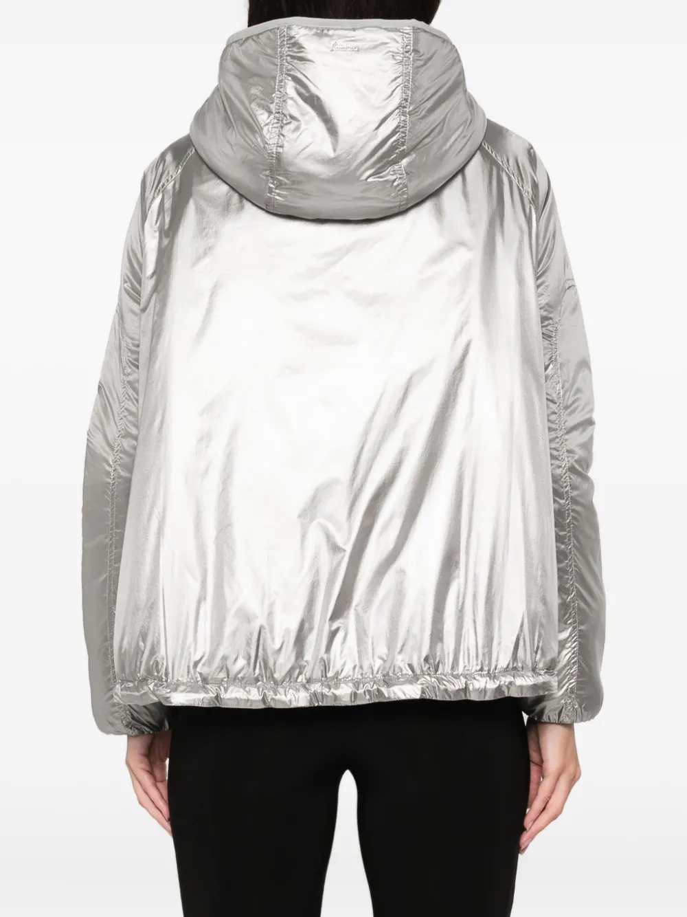 Laminar Metallic Shield Hooded Jacket Clothing In Silver