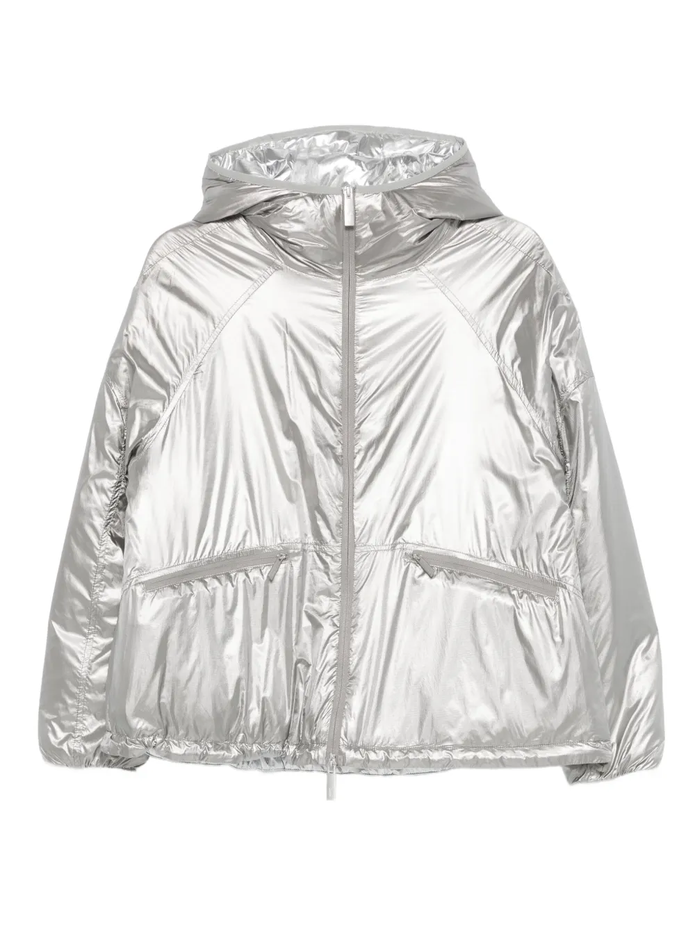 Laminar Metallic Shield Hooded Jacket Clothing In Silver