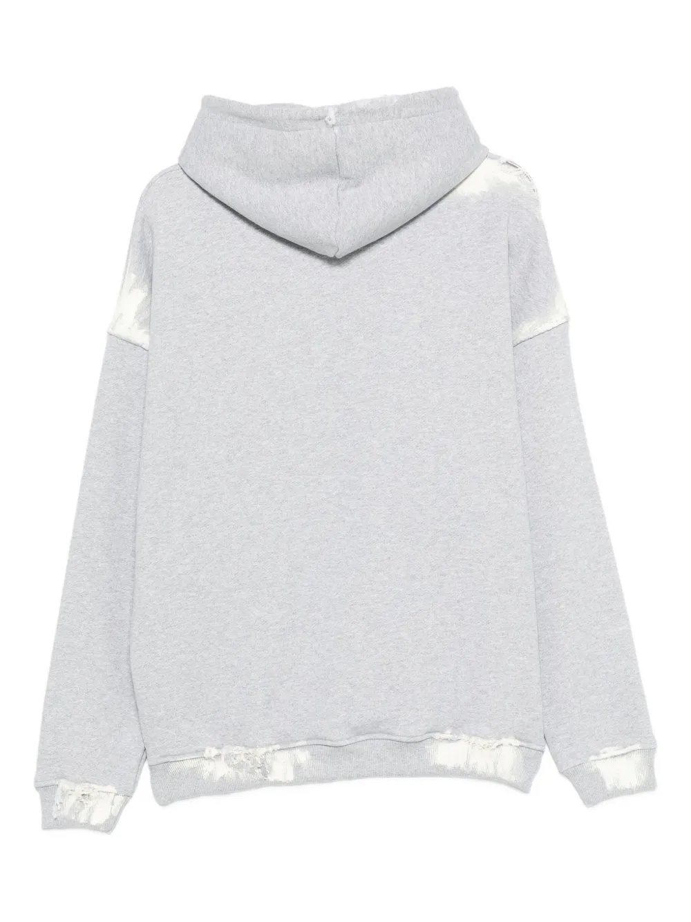 Stay Human On Earth Distressed-effect Hoodie In Gray