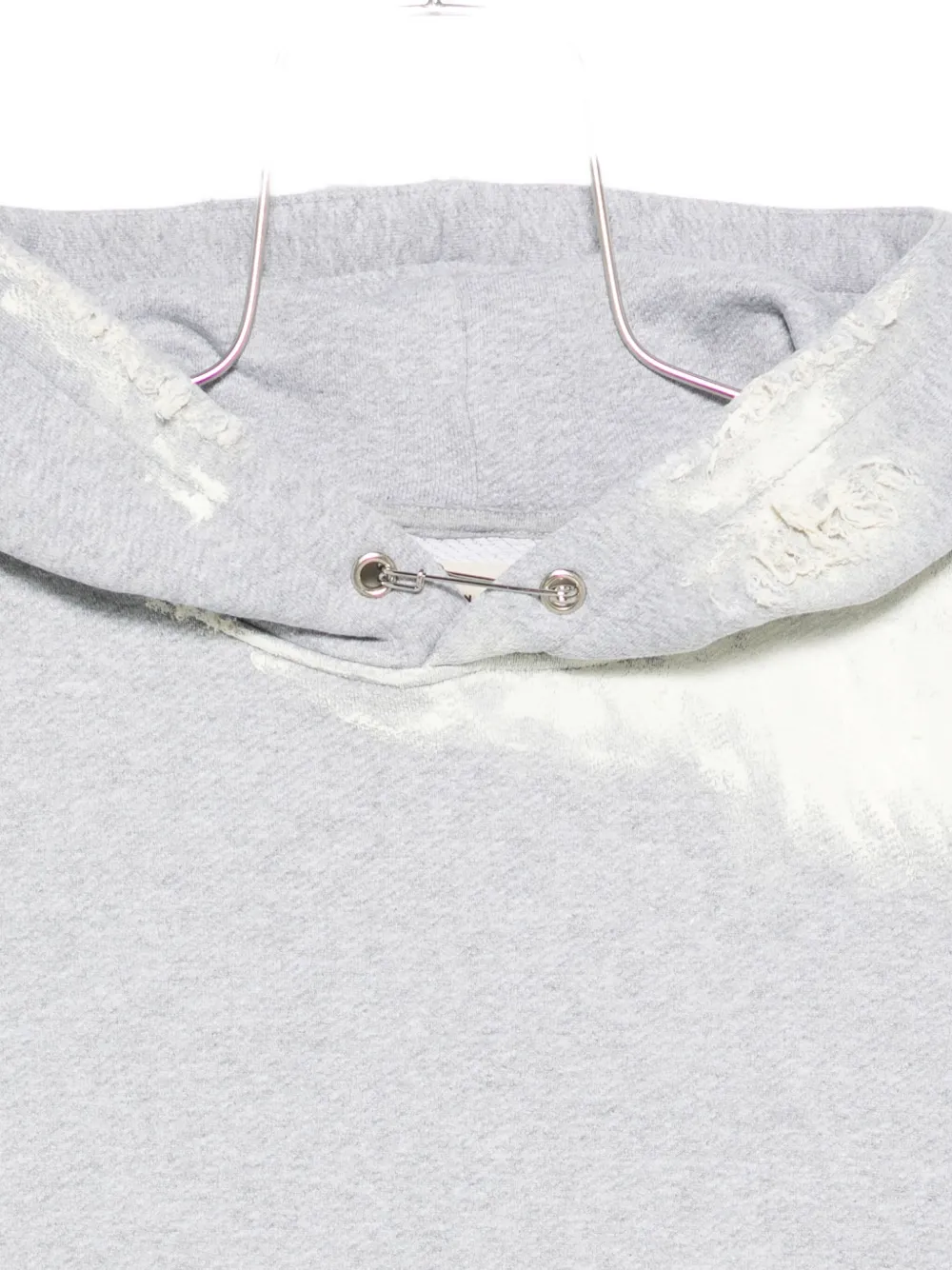 Stay Human On Earth Distressed-effect Hoodie In Gray