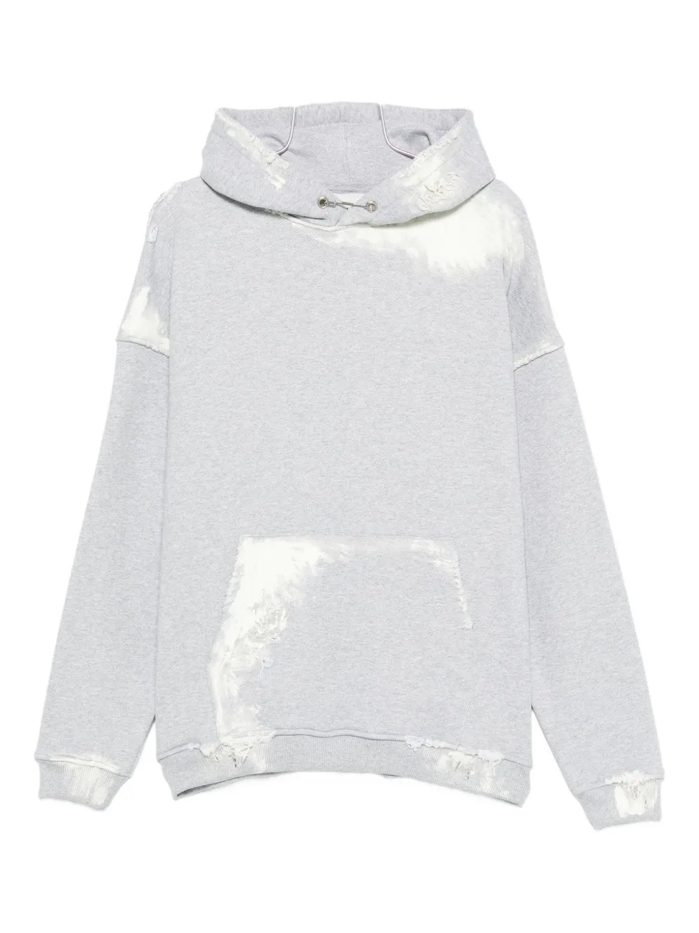 Stay Human On Earth Distressed-effect Hoodie In Gray