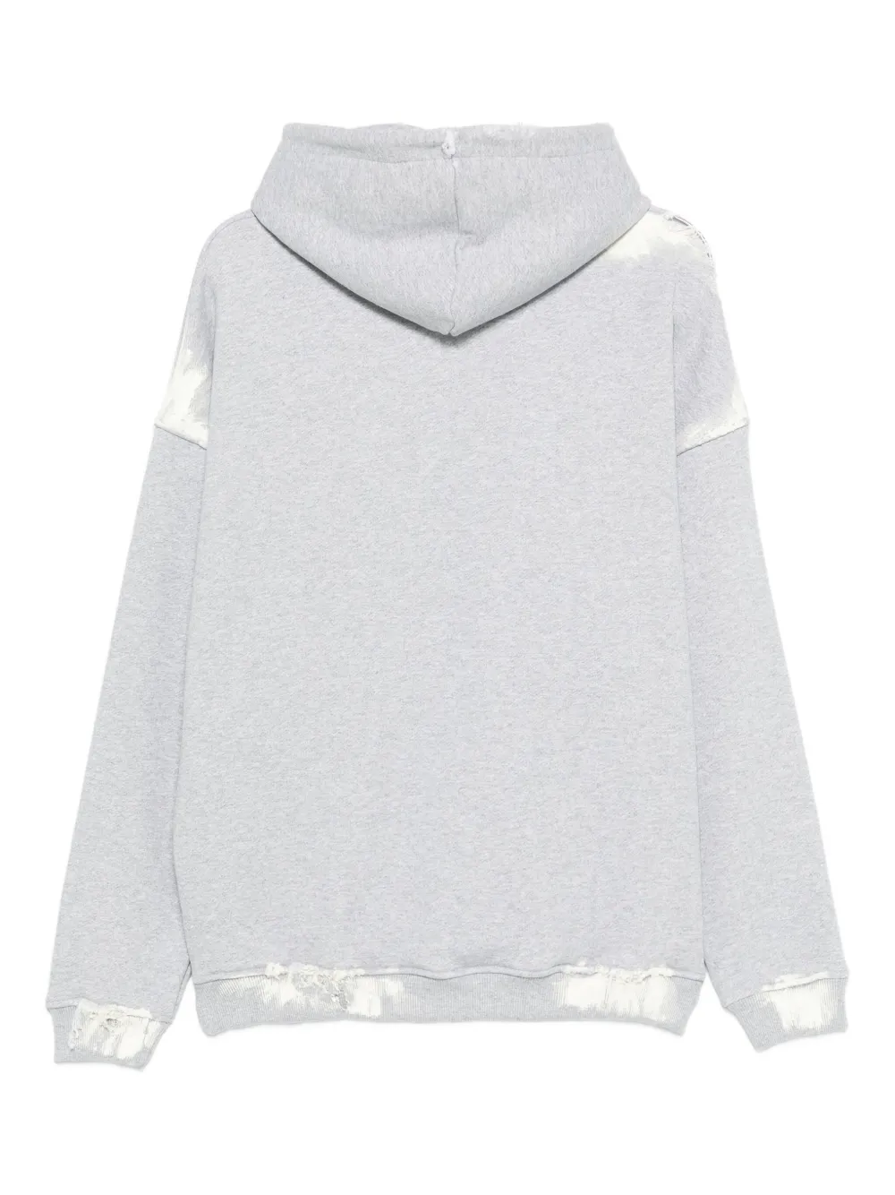 STAY HUMAN ON EARTH Hoodie met gerafeld effect Grijs