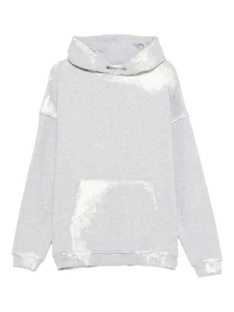 STAY HUMAN ON EARTH sudadera con capucha y efecto envejecido
