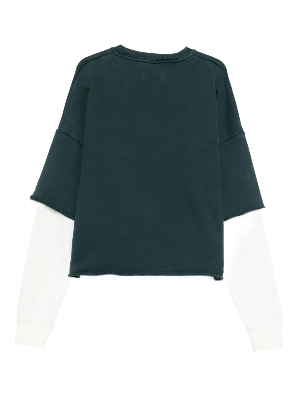 Stay Human On Earth Layered Sweatshirt In Green