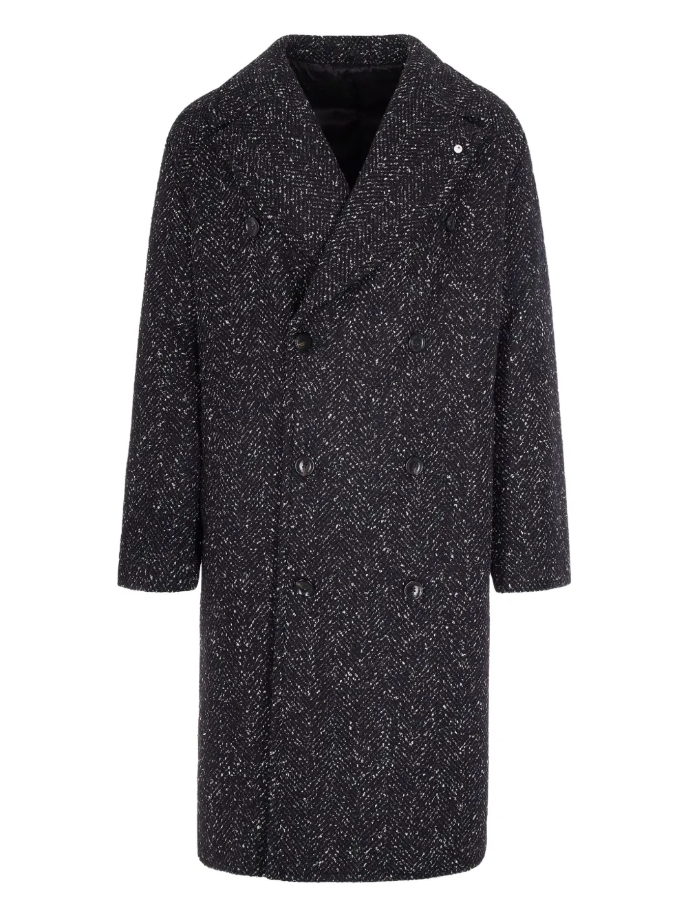 L.B.M. 1911 double-breasted herringbone coat | Black | Image 1