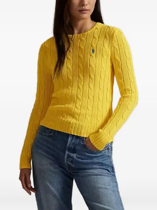 Polo Ralph Lauren イエロー ケーブルニット Polo Ralph Lauren ケーブルニット セーター | イエロー | FARFETCH JP