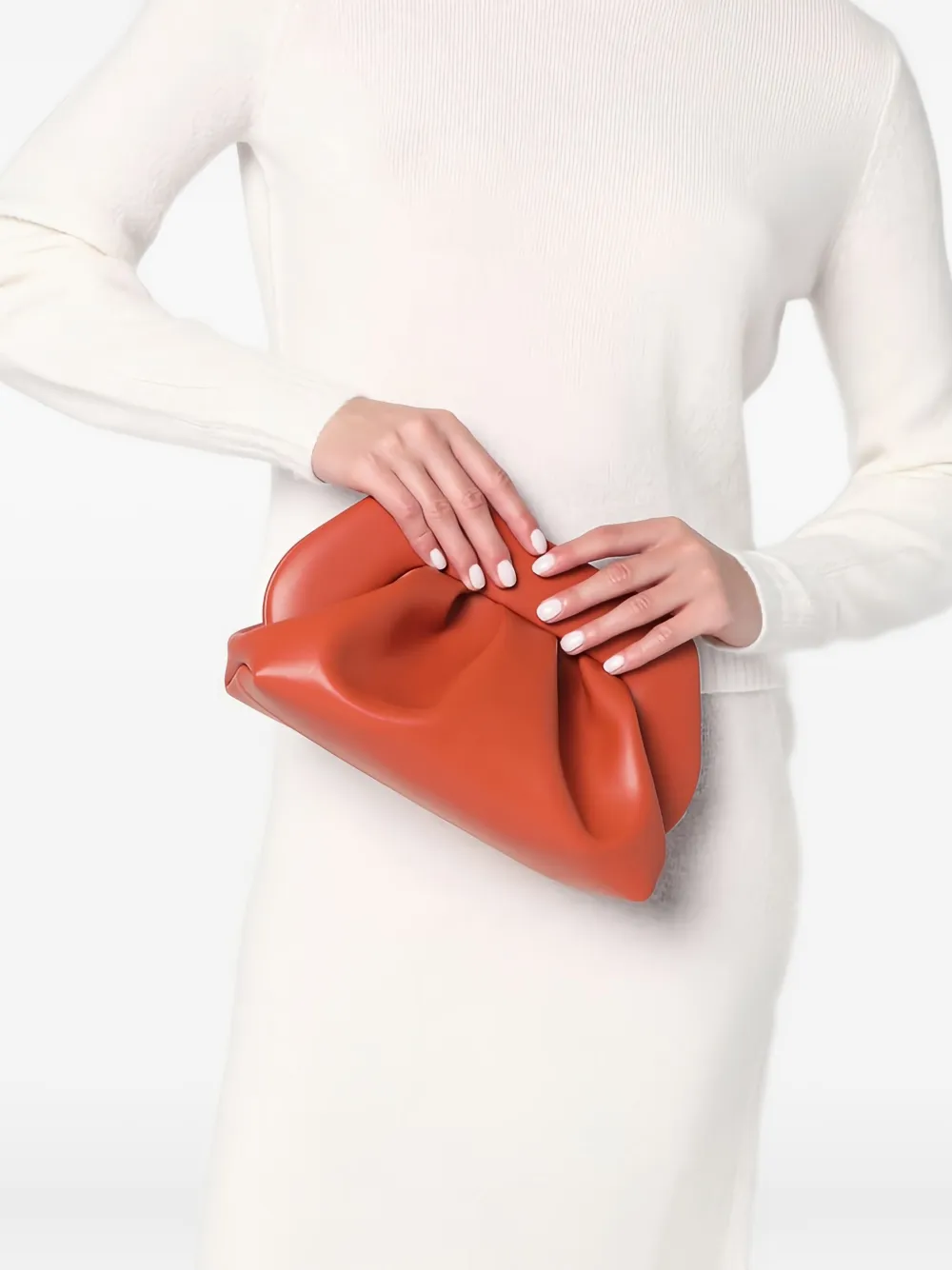 Themoirè Emera clutch met ruches - Oranje