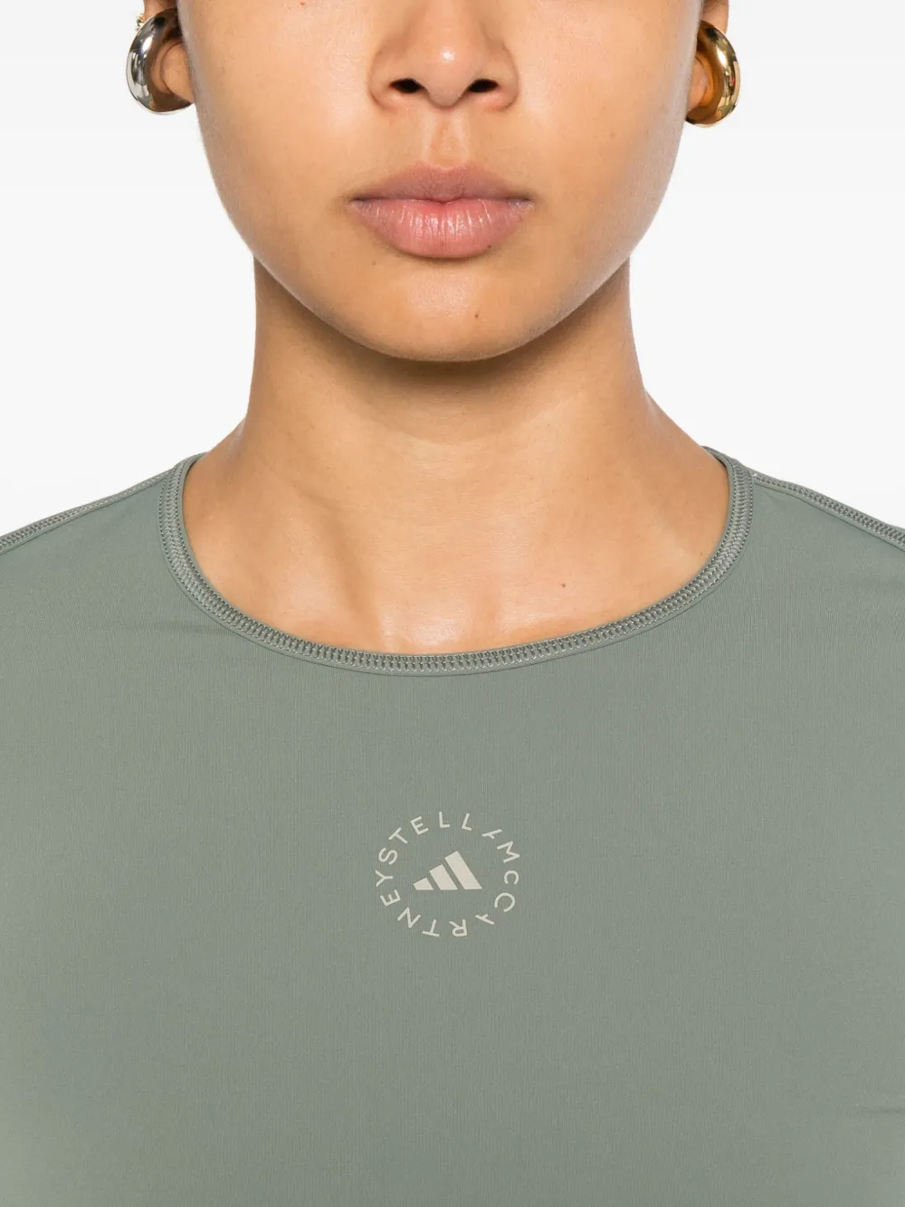 adidas by Stella McCartney Top met ronde hals Groen